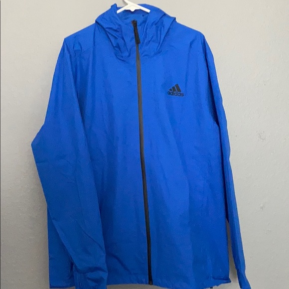 adidas blue windbreaker jacket